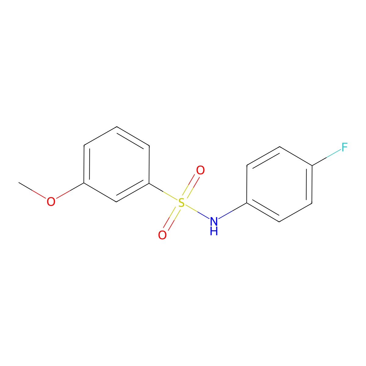 N-(4-fluorophenyl)-3-methoxybenzenesulfonamide molecular structure, CAS 670271-66-6