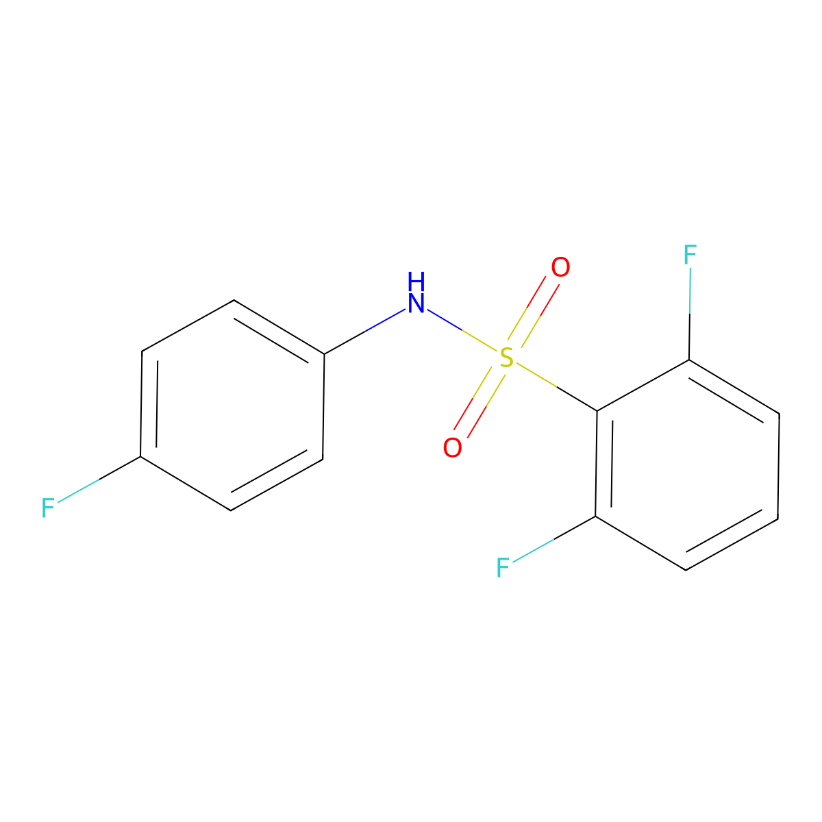 2,6-difluoro-N-(4-fluorophenyl)benzenesulfonamide molecular structure, CAS 670271-67-7