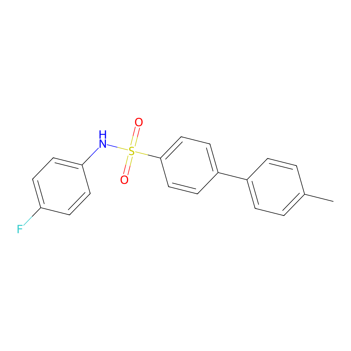 N-(4-fluorophenyl)-4'-methyl-[1,1'-biphenyl]-4-sulfonamide molecular structure, CAS 670271-68-8