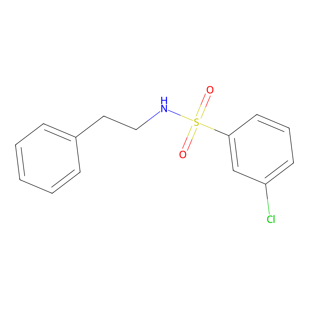 3-chloro-N-phenethylbenzenesulfonamide molecular structure, CAS 670271-69-9