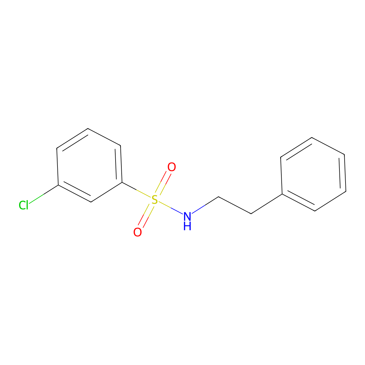 3-chloro-N-phenethylbenzenesulfonamide molecular structure, CAS 670271-69-9