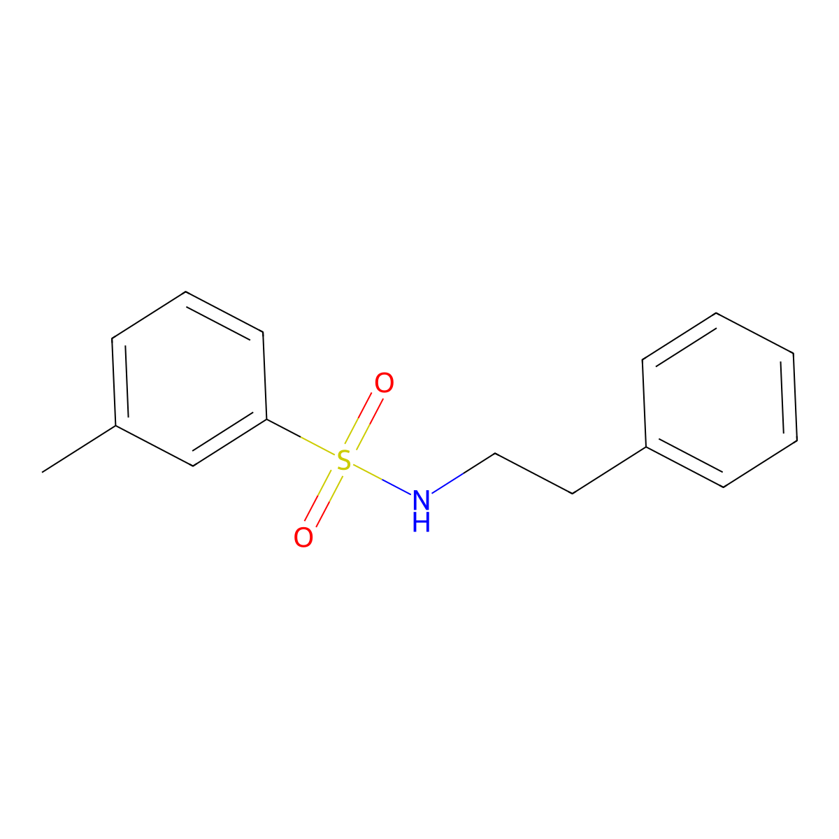 3-methyl-N-phenethylbenzenesulfonamide molecular structure, CAS 670271-70-2