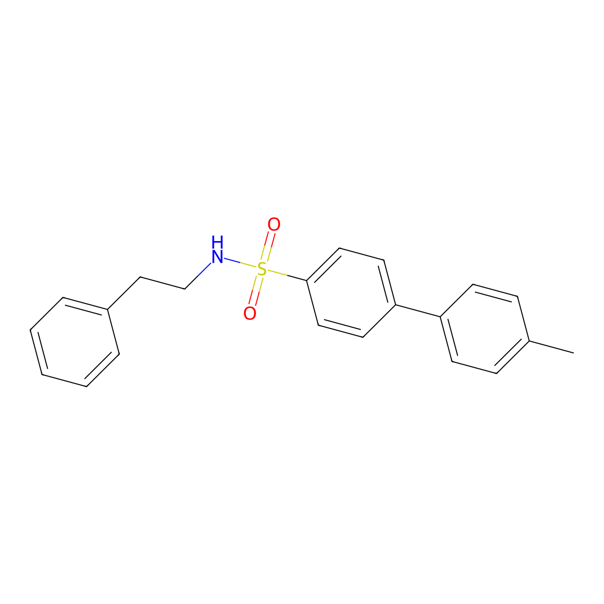 4'-methyl-N-phenethyl-[1,1'-biphenyl]-4-sulfonamide molecular structure, CAS 670271-71-3