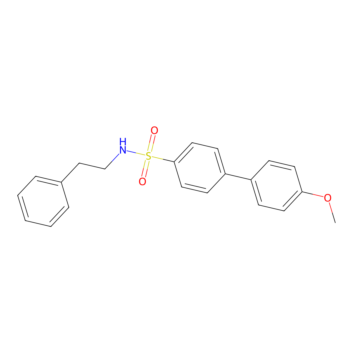 4'-methoxy-N-phenethyl-[1,1'-biphenyl]-4-sulfonamide molecular structure, CAS 670271-72-4