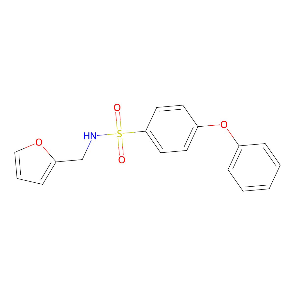 N-(furan-2-ylmethyl)-4-phenoxybenzenesulfonamide molecular structure, CAS 670271-81-5