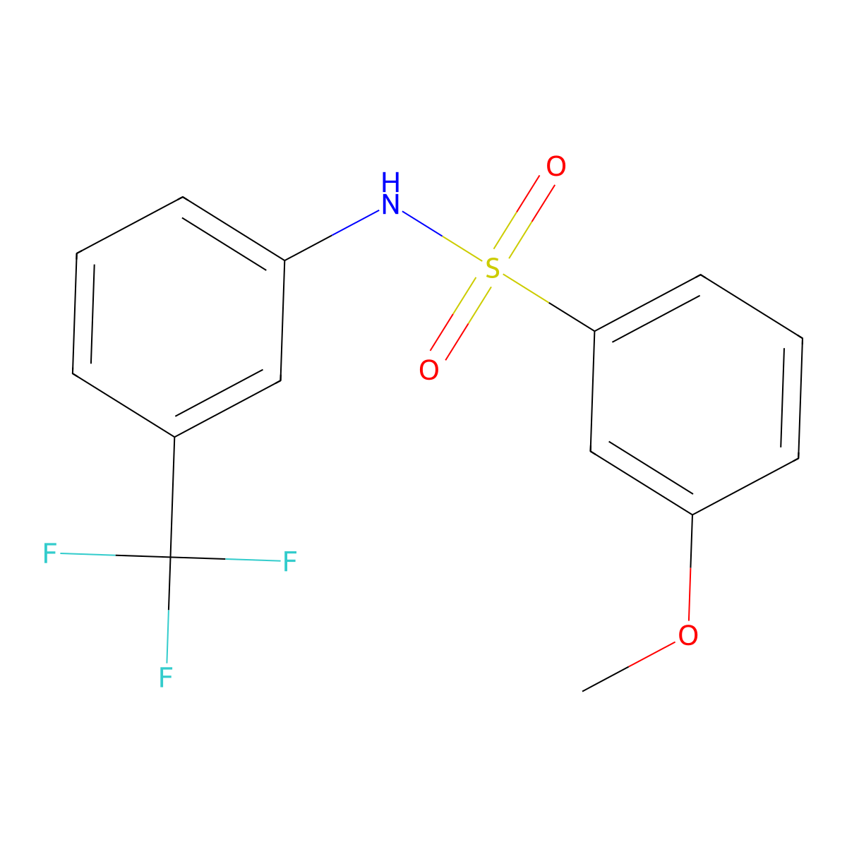 3-methoxy-N-(3-(trifluoromethyl)phenyl)benzenesulfonamide molecular structure, CAS 670271-91-7
