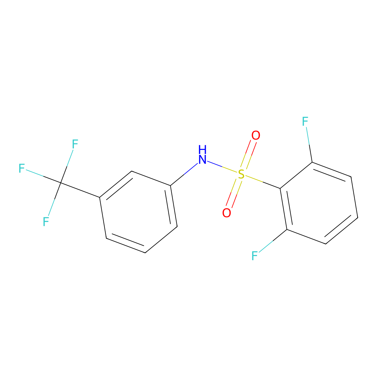 2,6-difluoro-N-[3-(trifluoromethyl)phenyl]benzene-1-sulfonamide molecular structure, CAS 670271-93-9