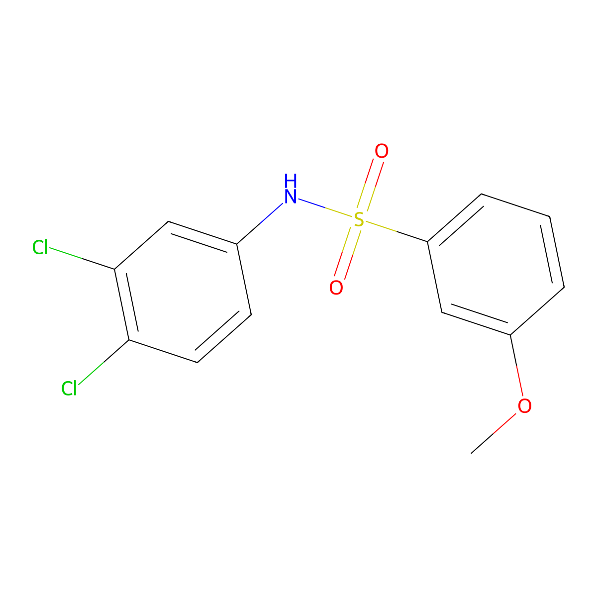 N-(3,4-dichlorophenyl)-3-methoxybenzenesulfonamide molecular structure, CAS 670271-94-0