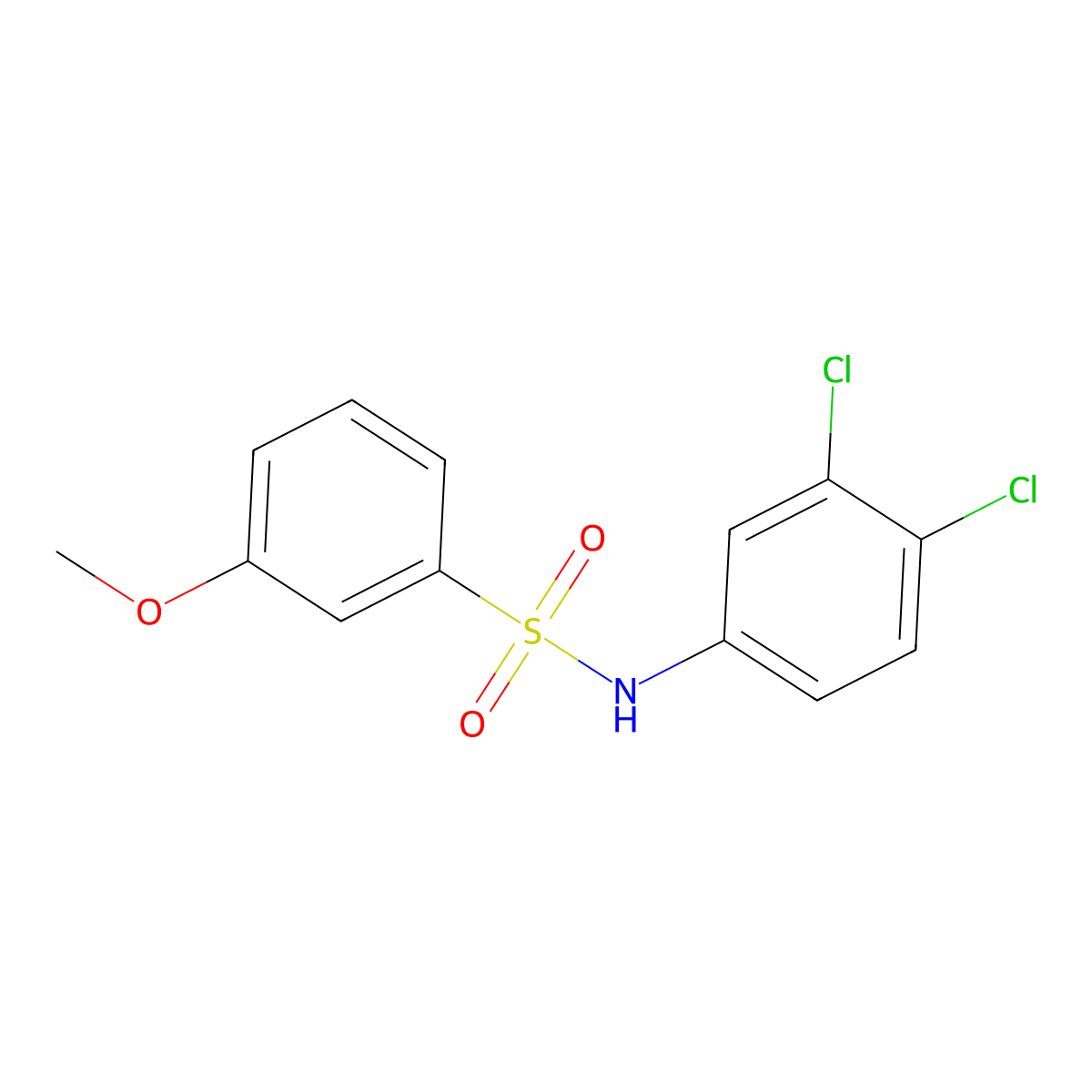 N-(3,4-dichlorophenyl)-3-methoxybenzenesulfonamide molecular structure, CAS 670271-94-0