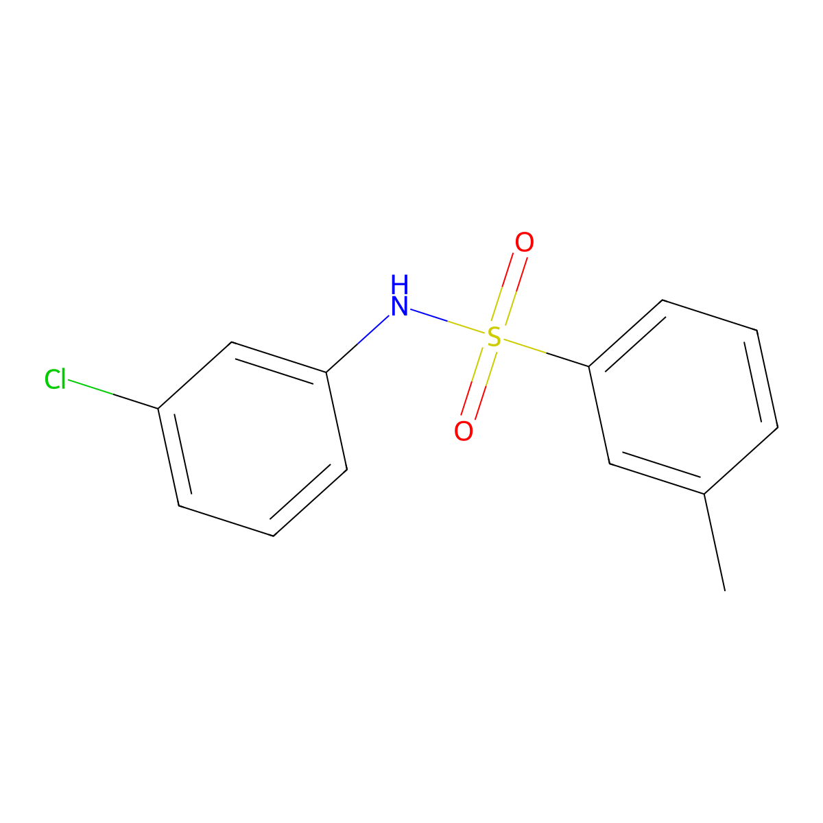 N-(3-chlorophenyl)-3-methylbenzenesulfonamide molecular structure, CAS 670271-95-1