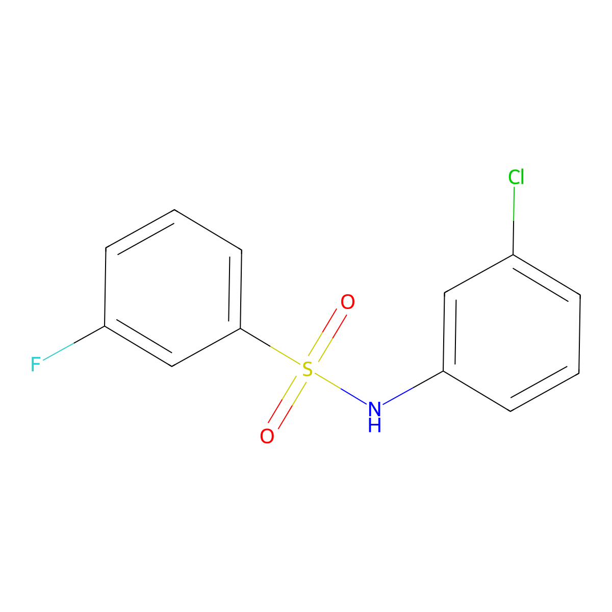 N-(3-chlorophenyl)-3-fluorobenzenesulfonamide molecular structure, CAS 670271-96-2