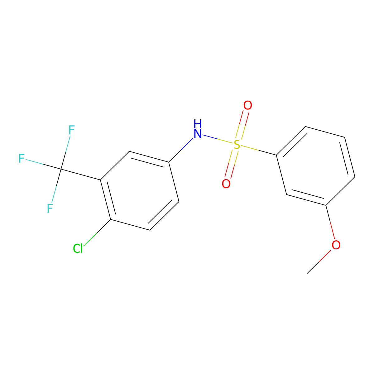 N-(4-chloro-3-(trifluoromethyl)phenyl)-3-methoxybenzenesulfonamide molecular structure, CAS 670271-98-4