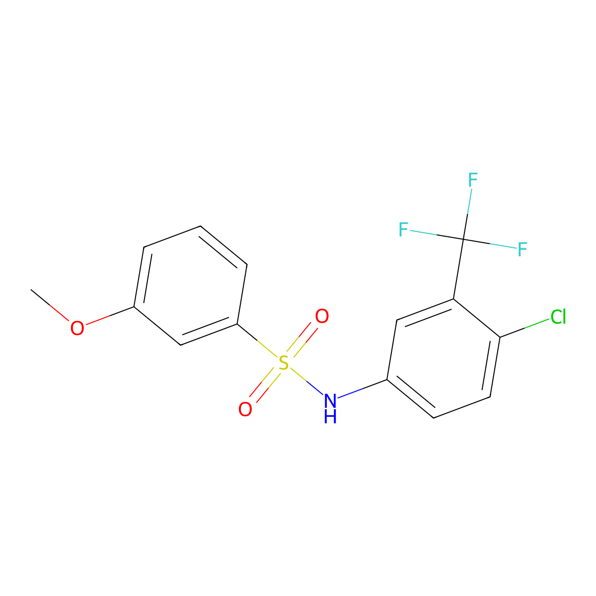 N-(4-chloro-3-(trifluoromethyl)phenyl)-3-methoxybenzenesulfonamide molecular structure, CAS 670271-98-4