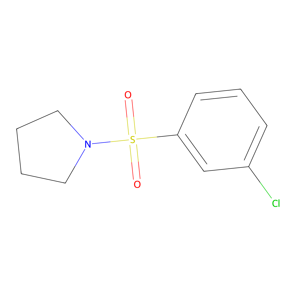 1-(3-Chlorophenyl)sulfonylpyrrolidine molecular structure, CAS 670271-99-5