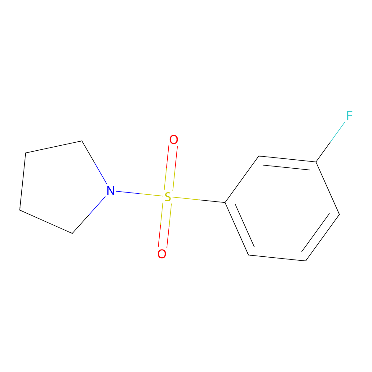 1-(3-Fluorophenyl)sulfonylpyrrolidine molecular structure, CAS 670272-02-3