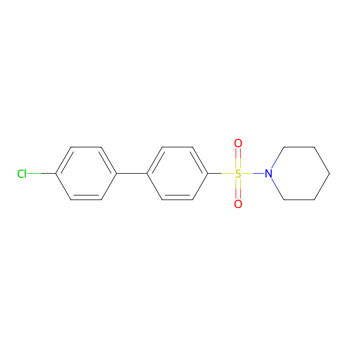 1-({4'-Chloro-[1,1'-biphenyl]-4-yl}sulfonyl)piperidine molecular structure, CAS 670272-05-6
