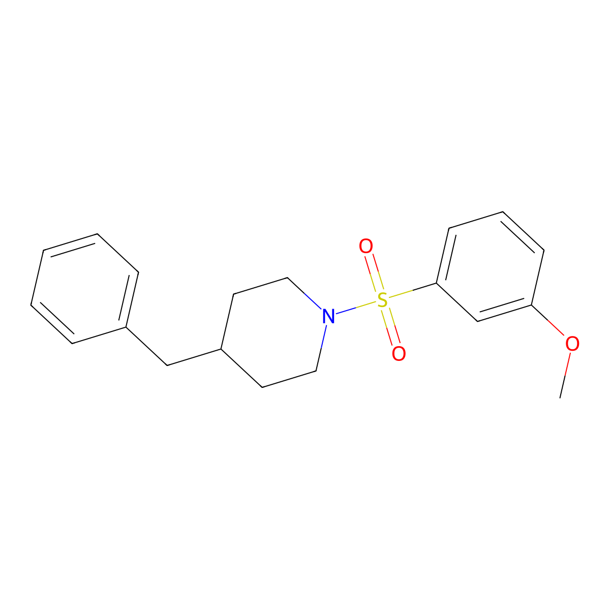 4-Benzyl-1-(3-methoxyphenyl)sulfonylpiperidine molecular structure, CAS 670272-08-9
