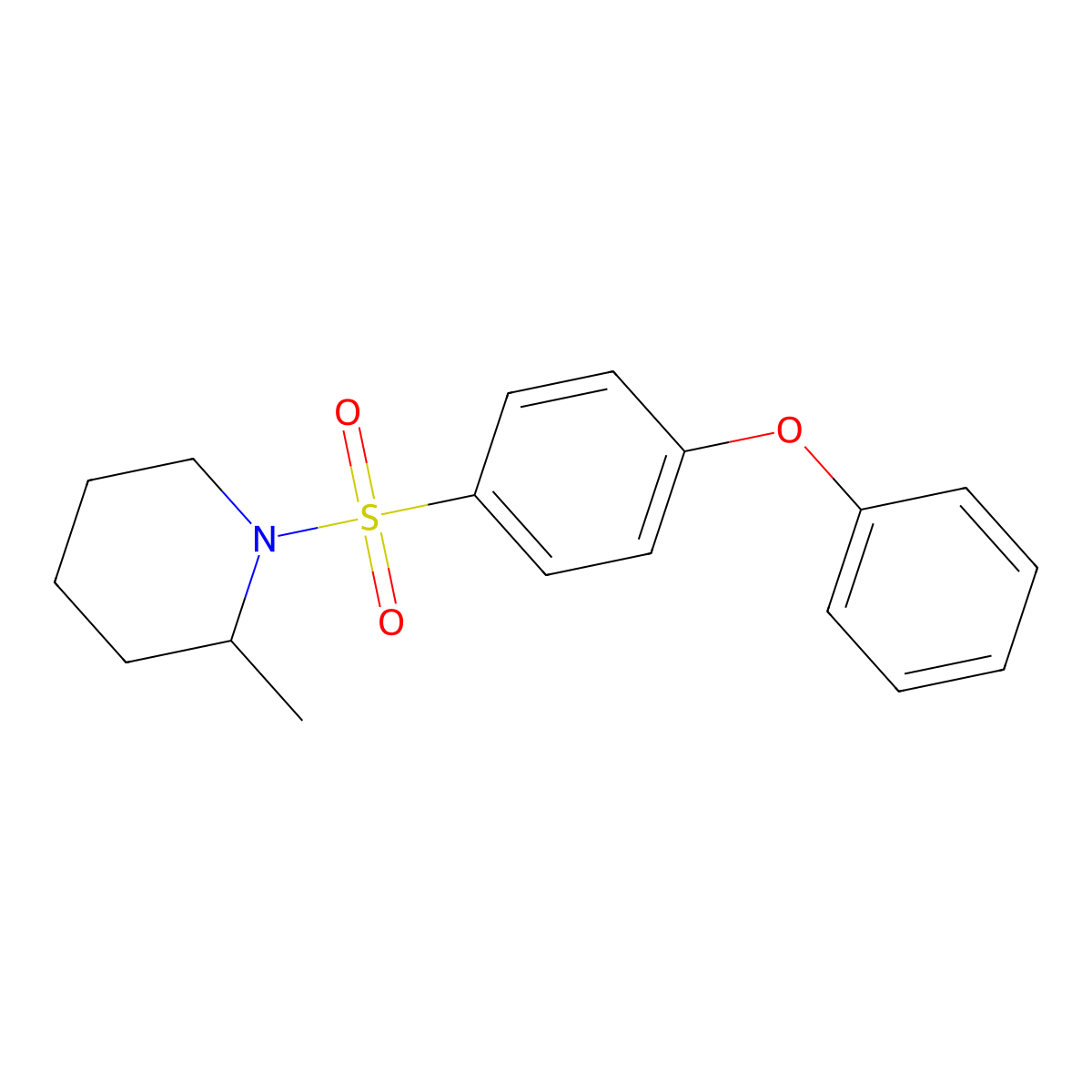 2-Methyl-1-(4-phenoxyphenyl)sulfonylpiperidine molecular structure, CAS 670272-12-5