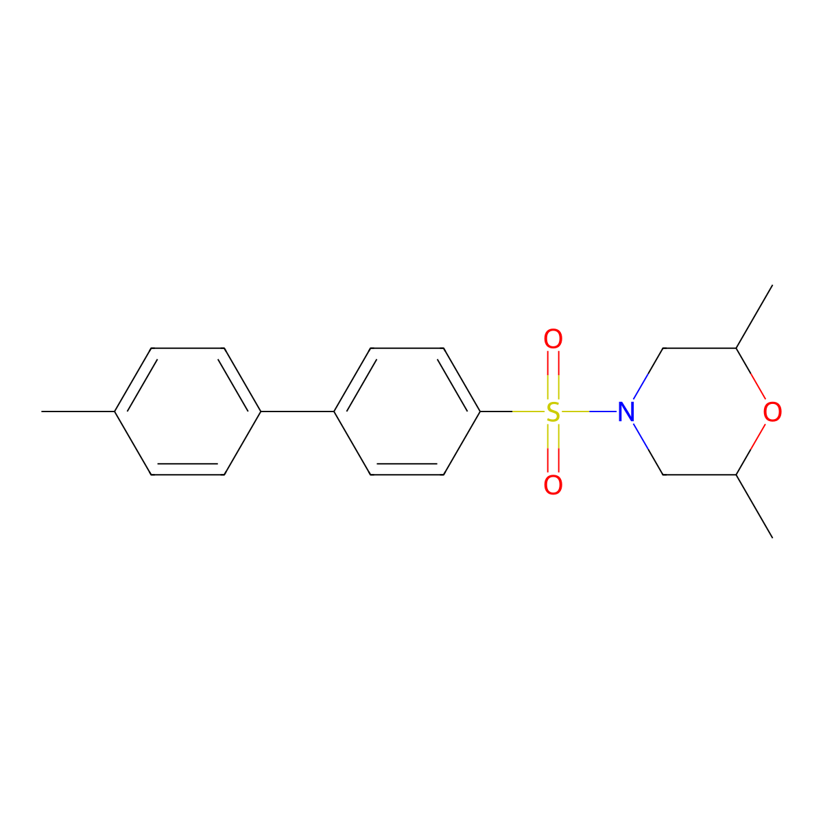2,6-Dimethyl-4-[4-(4-methylphenyl)phenyl]sulfonylmorpholine molecular structure, CAS 670272-15-8