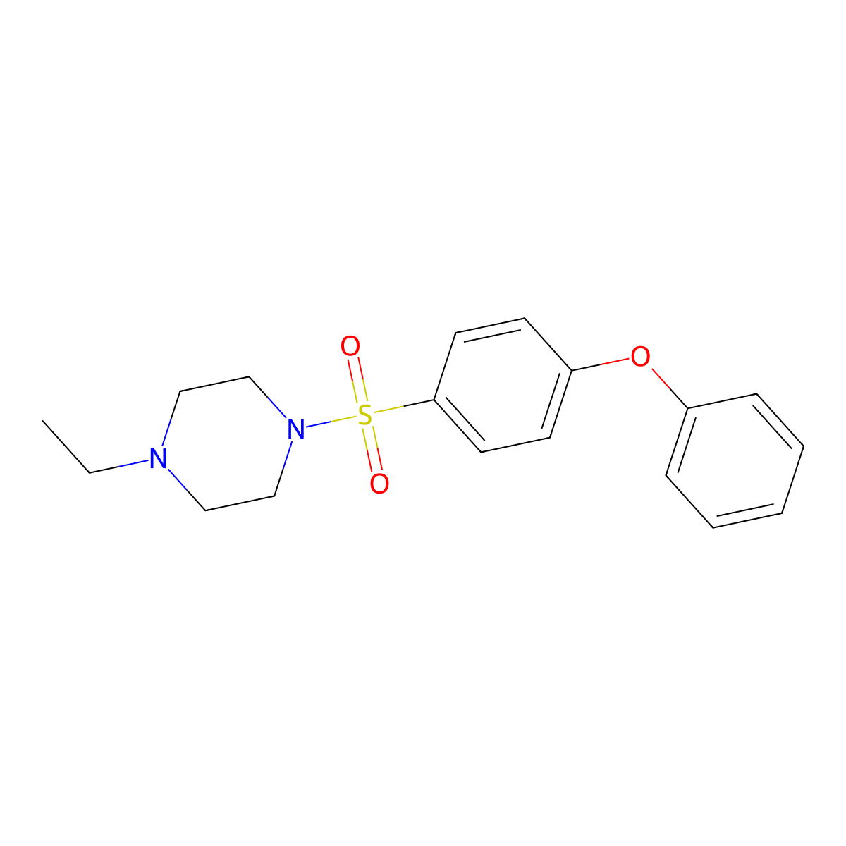 1-Ethyl-4-(4-phenoxybenzenesulfonyl)piperazine molecular structure, CAS 670272-18-1