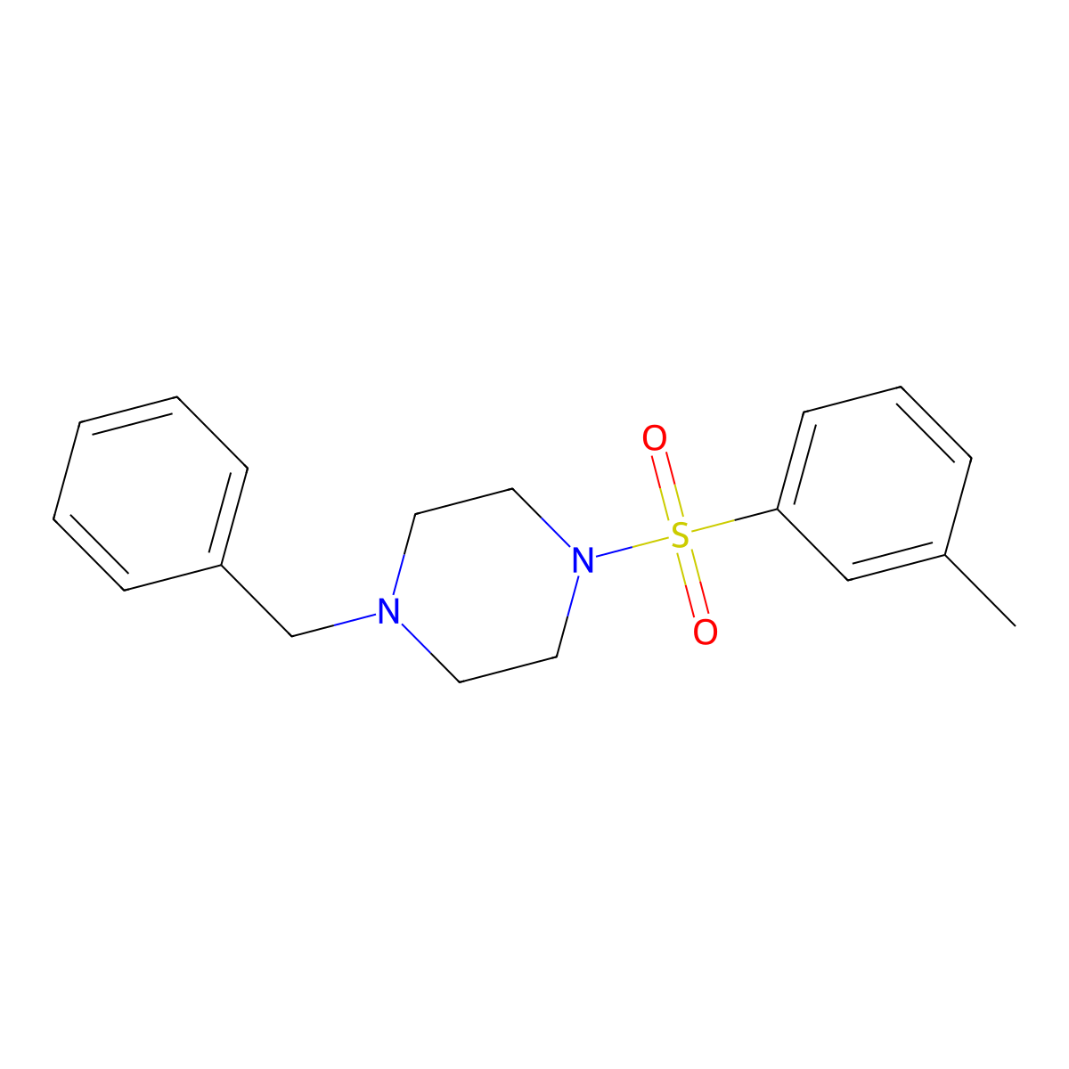 1-Benzyl-4-(m-tolylsulfonyl)piperazine molecular structure, CAS 670272-21-6