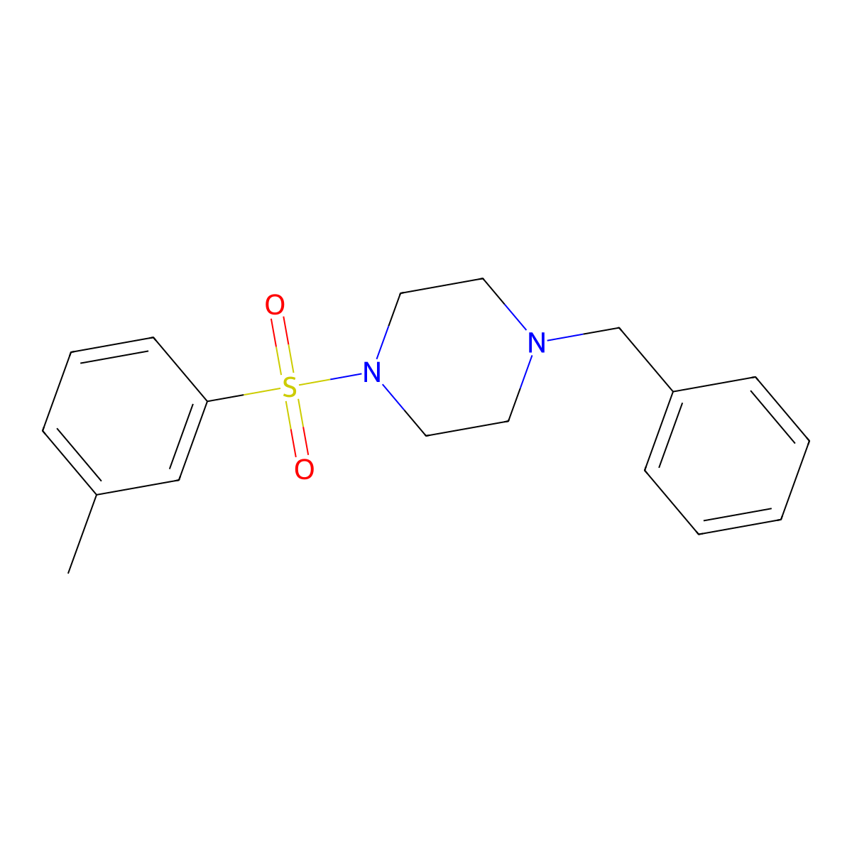 1-Benzyl-4-(m-tolylsulfonyl)piperazine molecular structure, CAS 670272-21-6