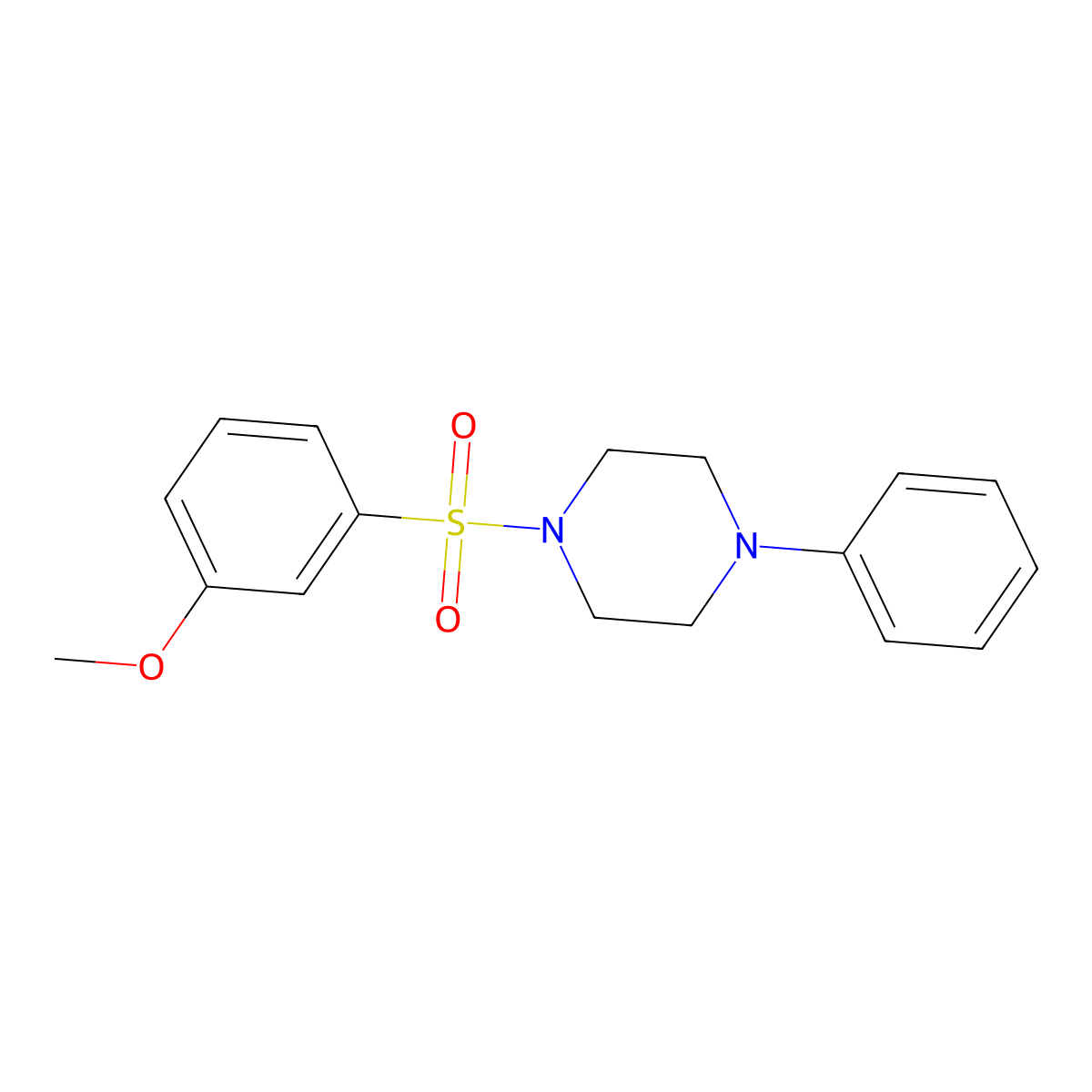 1-(3-Methoxybenzenesulfonyl)-4-phenylpiperazine molecular structure, CAS 670272-23-8