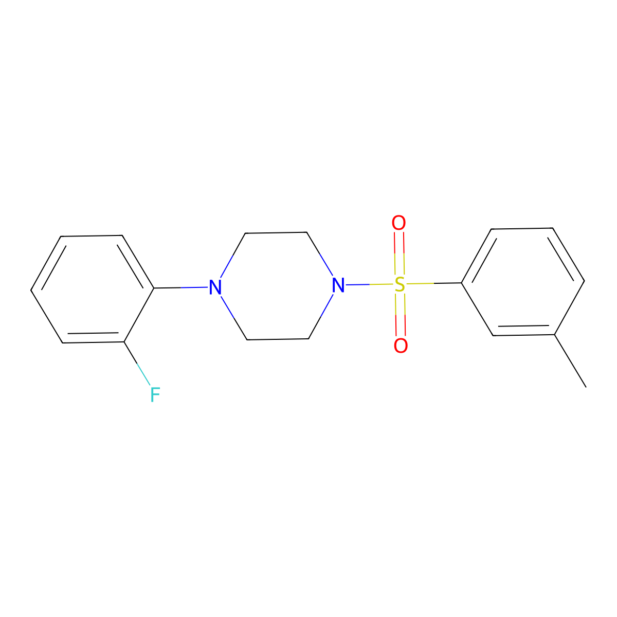 1-(2-Fluorophenyl)-4-(3-methylbenzenesulfonyl)piperazine molecular structure, CAS 670272-33-0