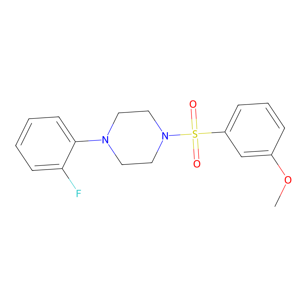 1-(2-Fluorophenyl)-4-(3-methoxybenzenesulfonyl)piperazine molecular structure, CAS 670272-36-3