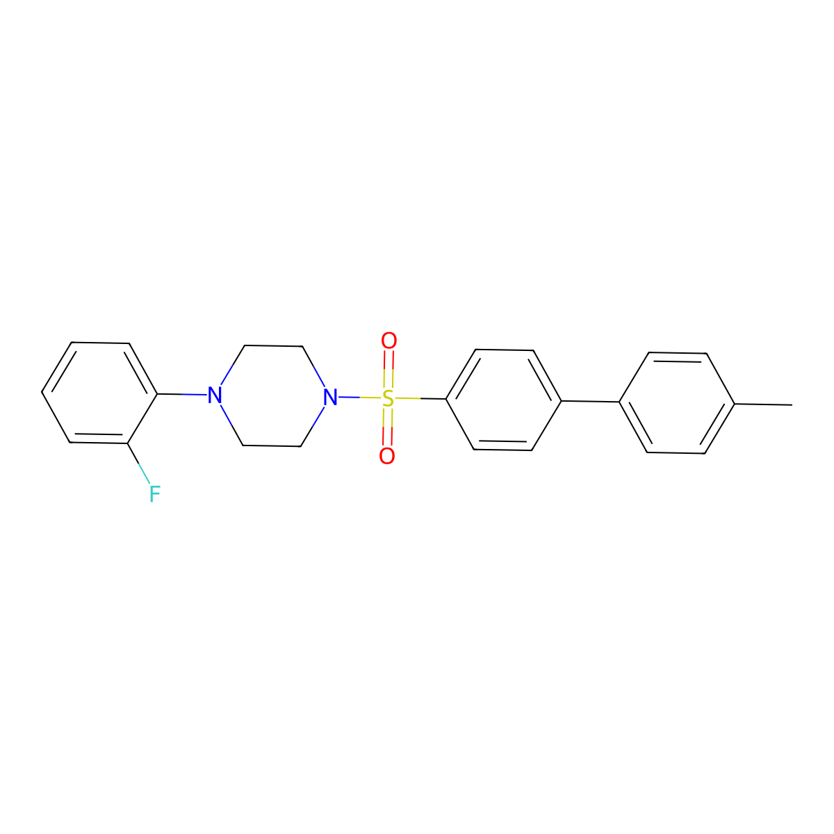 1-(2-Fluorophenyl)-4-[4-(4-methylphenyl)phenyl]sulfonylpiperazine molecular structure, CAS 670272-39-6