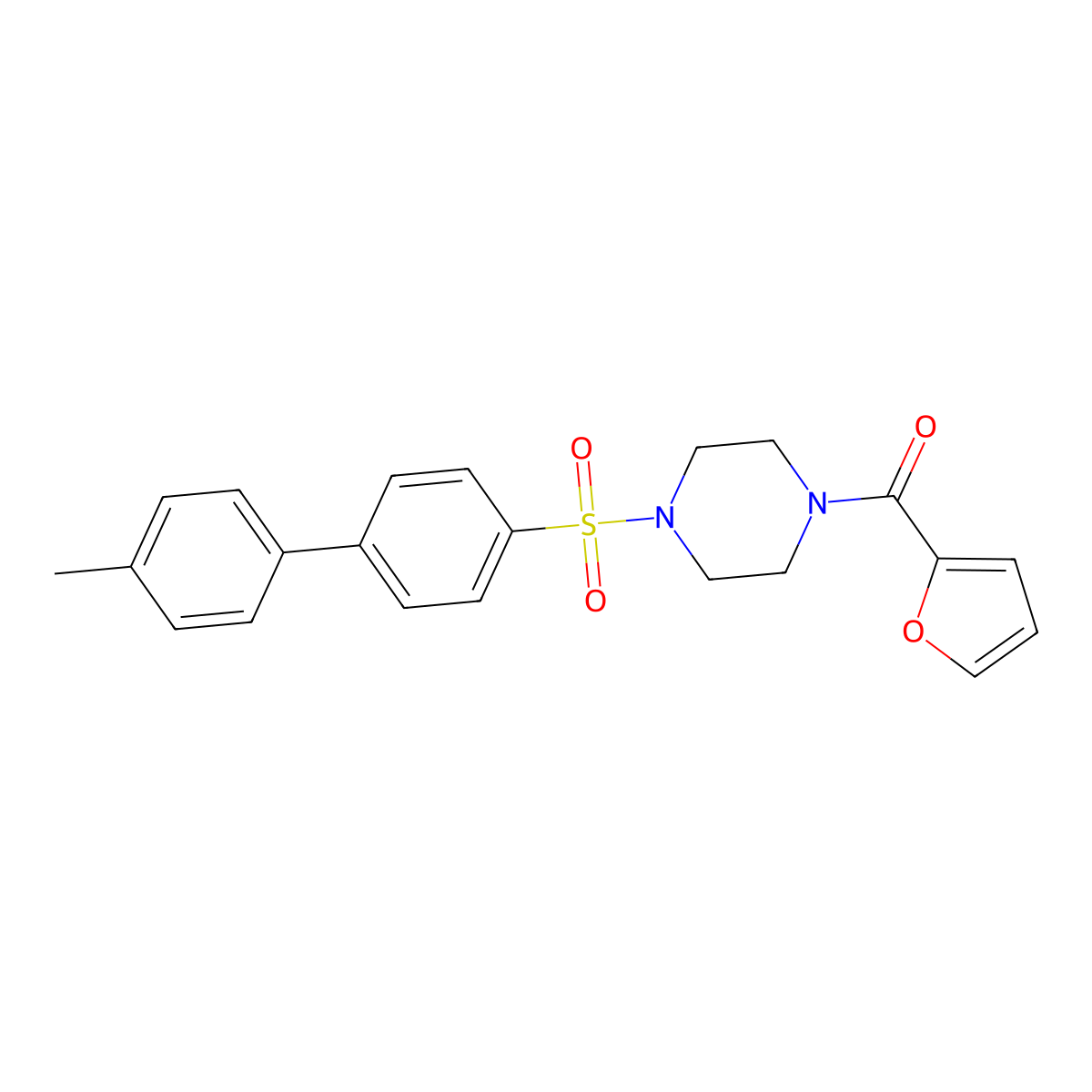 Furan-2-yl-[4-[4-(4-methylphenyl)phenyl]sulfonylpiperazin-1-yl]methanone molecular structure, CAS 670272-54-5