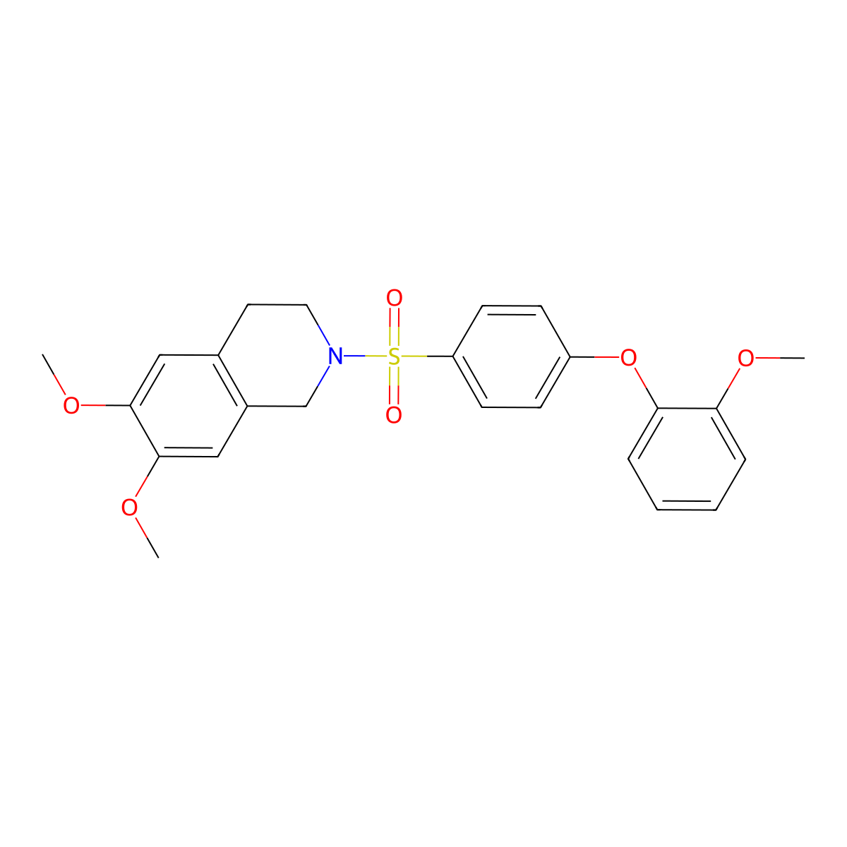 6,7-Dimethoxy-2-((4-(2-methoxyphenoxy)phenyl)sulfonyl)-1,2,3,4-tetrahydroisoquinoline molecular structure, CAS 670272-55-6