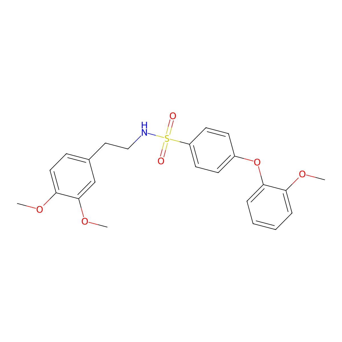 N-(3,4-dimethoxyphenethyl)-4-(2-methoxyphenoxy)benzenesulfonamide molecular structure, CAS 670272-57-8