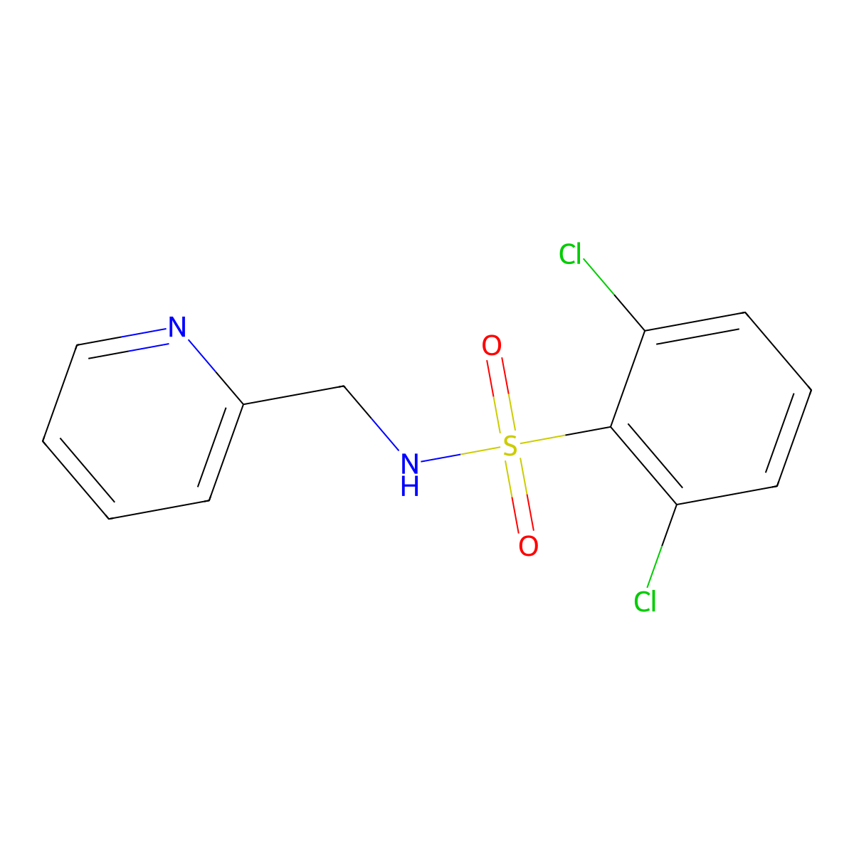 2,6-dichloro-N-(pyridin-2-ylmethyl)benzenesulfonamide molecular structure, CAS 670272-64-7