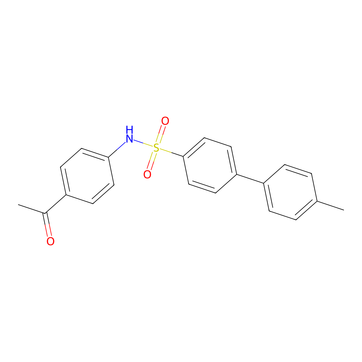 N-(4-acetylphenyl)-4'-methyl-[1,1'-biphenyl]-4-sulfonamide molecular structure, CAS 670272-71-6