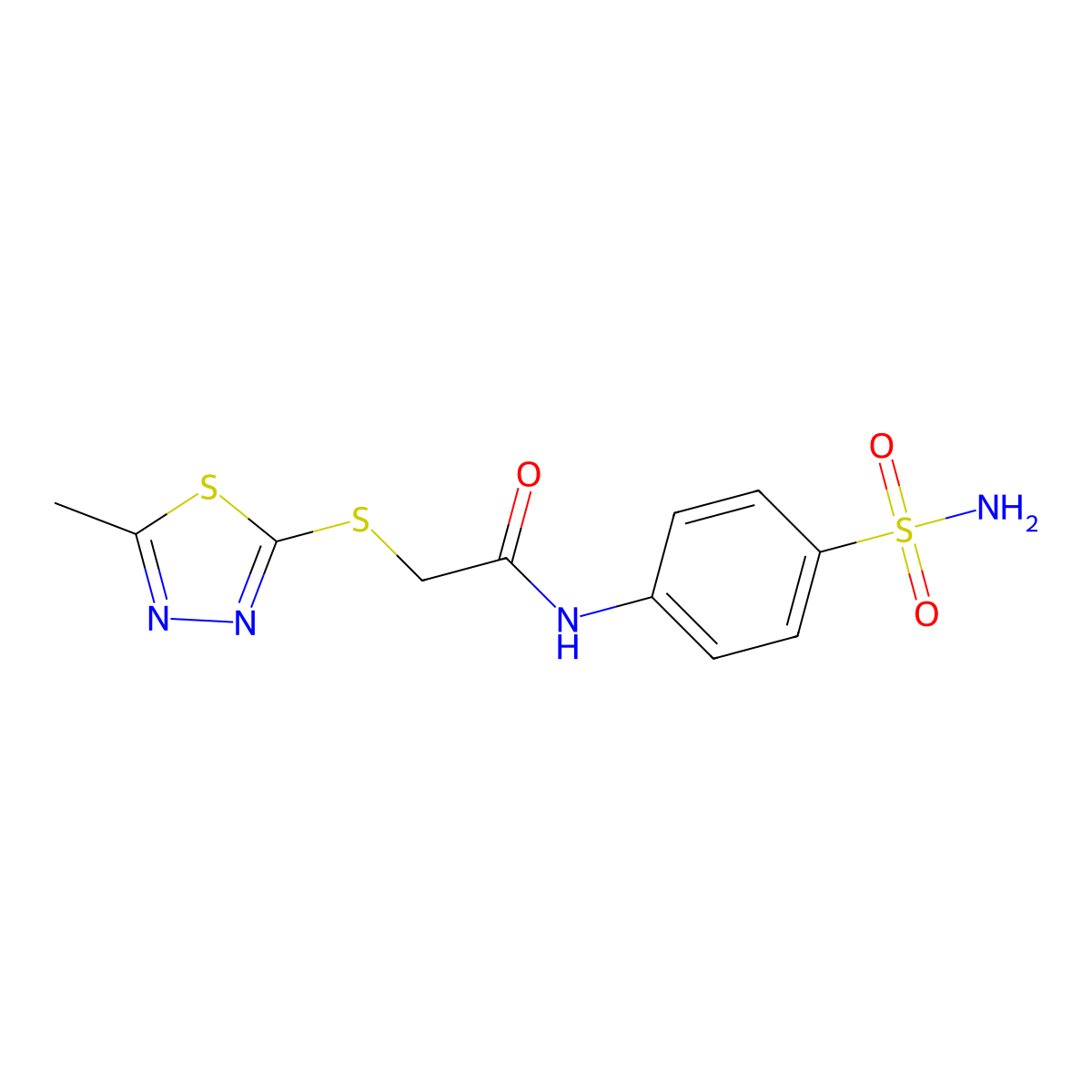 2-((5-methyl-1,3,4-thiadiazol-2-yl)thio)-N-(4-sulfamoylphenyl)acetamide molecular structure, CAS 670273-11-7