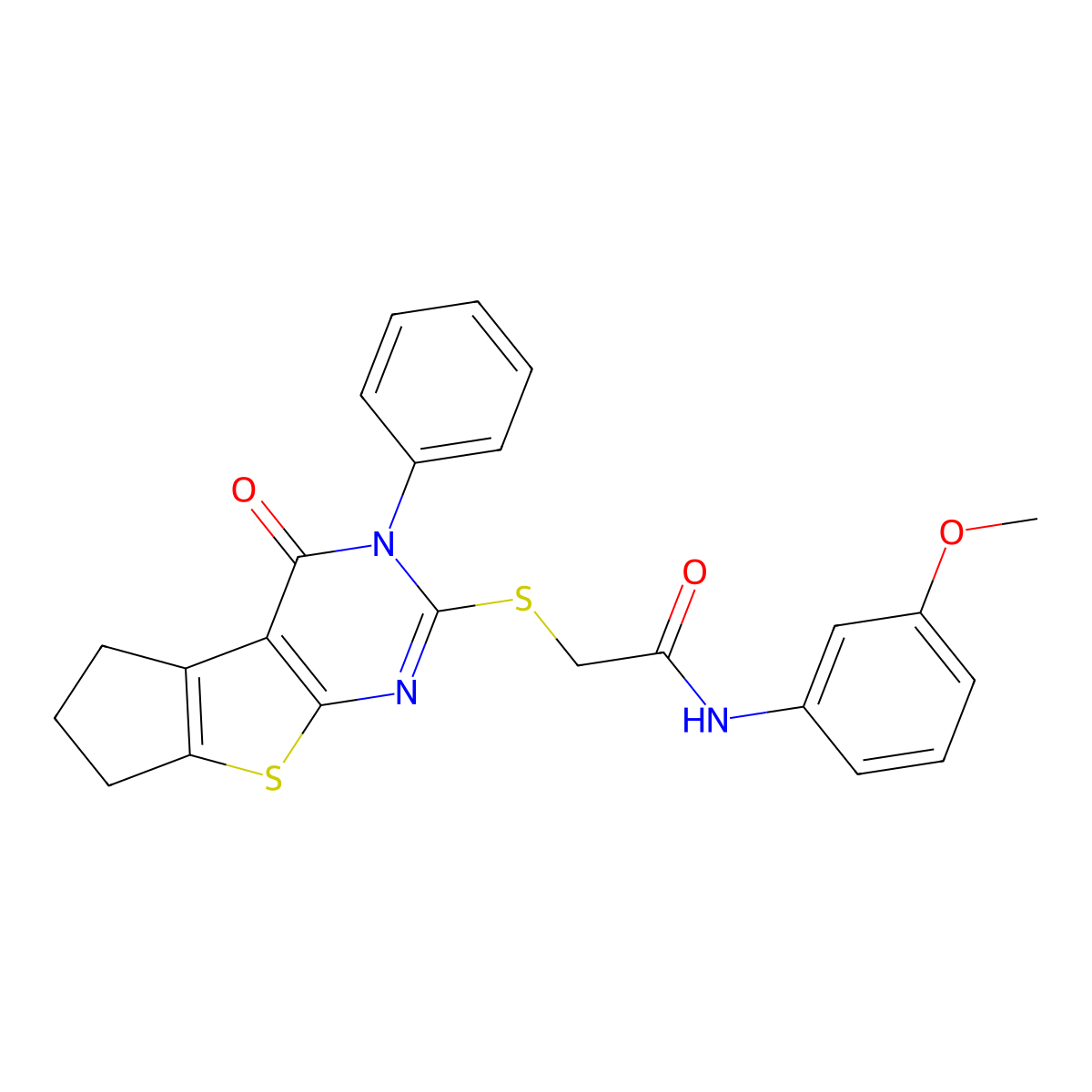 N-(3-methoxyphenyl)-2-({12-oxo-11-phenyl-7-thia-9,11-diazatricyclo[6.4.0.0^{2,6}]dodeca-1(8),2(6),9-trien-10-yl}sulfanyl)acetamide molecular structure, CAS 670273-12-8