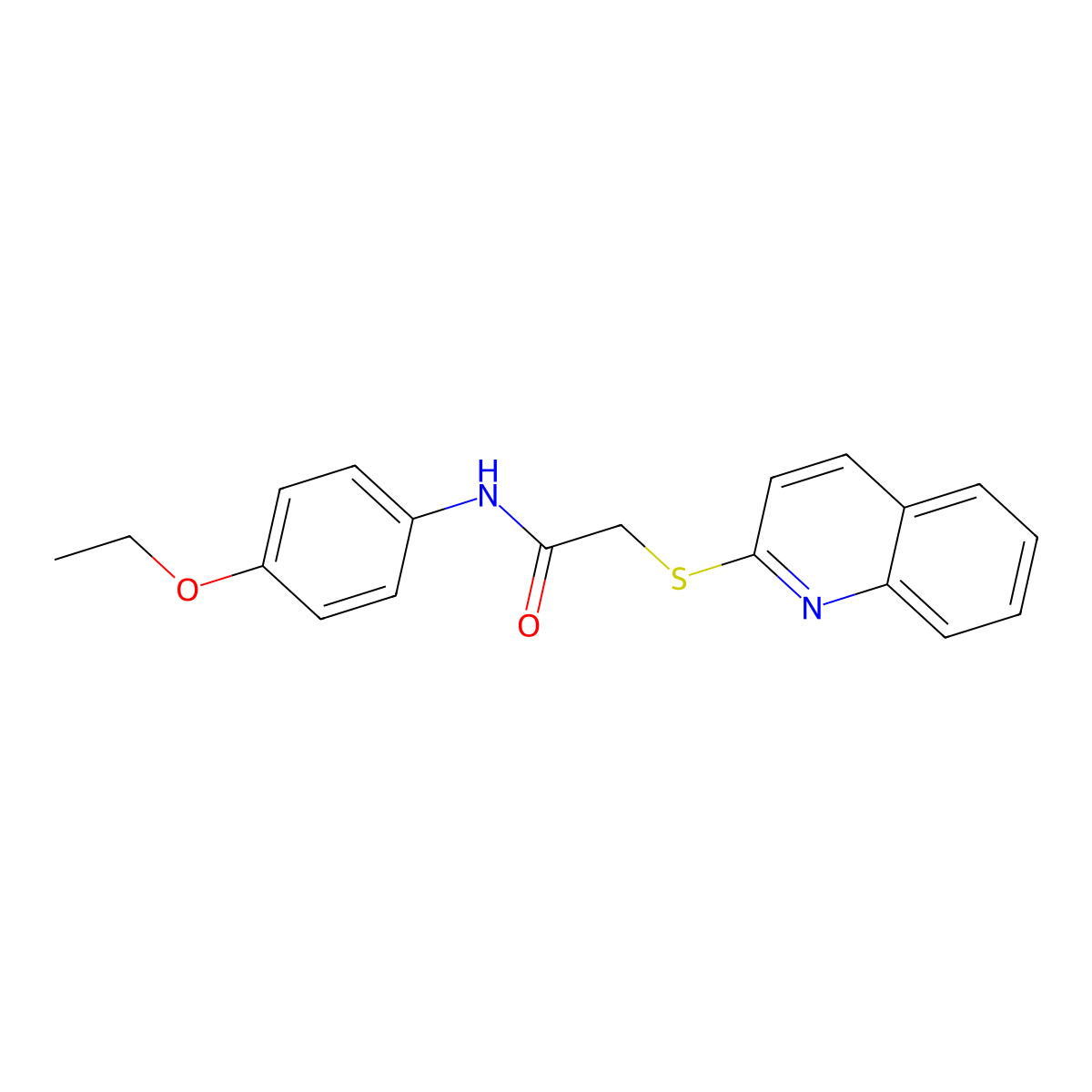 N-(4-ethoxyphenyl)-2-(quinolin-2-ylsulfanyl)acetamide molecular structure, CAS 670273-96-8