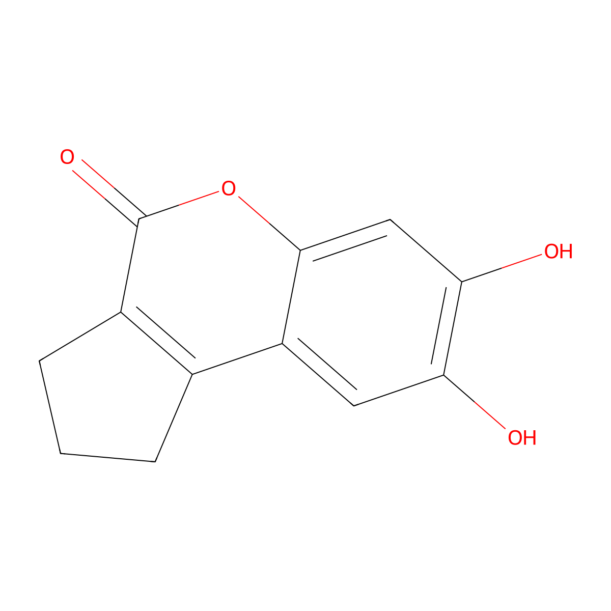 7,8-dihydroxy-2,3-dihydrocyclopenta[c]chromen-4(1H)-one molecular structure, CAS 670275-28-2