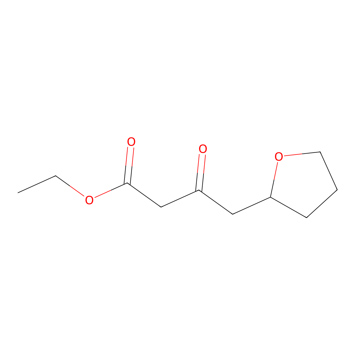 Ethyl 3-oxo-4-(oxolan-2-yl)butanoate molecular structure, CAS 670275-62-4