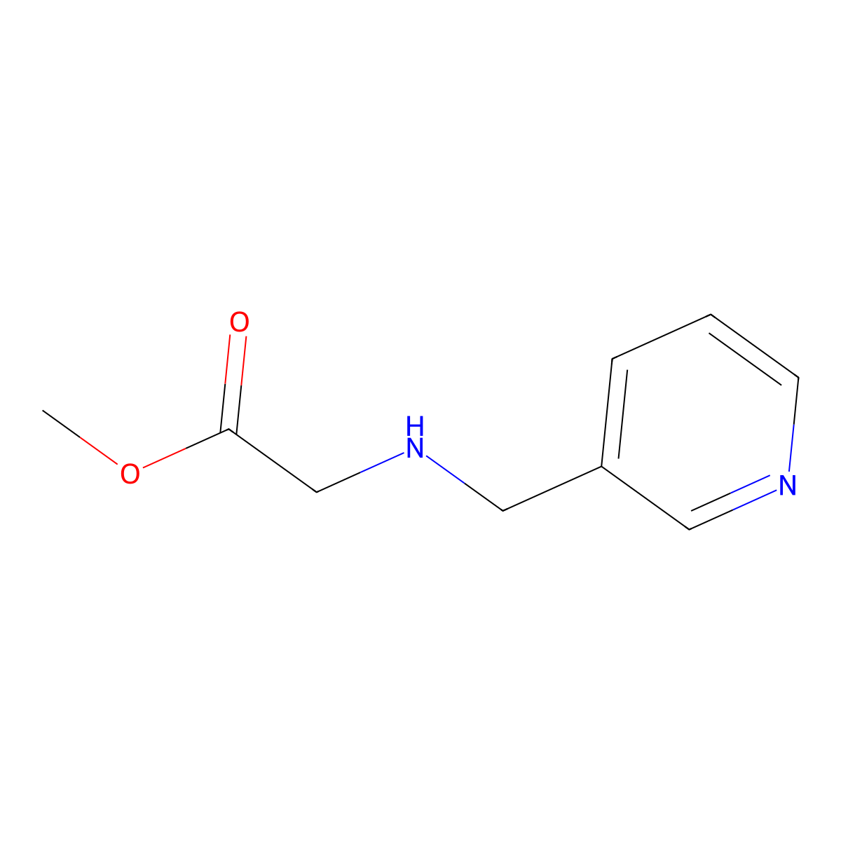 Methyl 2-{[(pyridin-3-yl)methyl]amino}acetate molecular structure, CAS 670279-01-3
