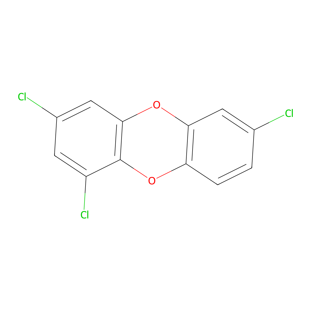 1,3,7-Trichlorodibenzo-p-dioxin molecular structure, CAS 67028-17-5