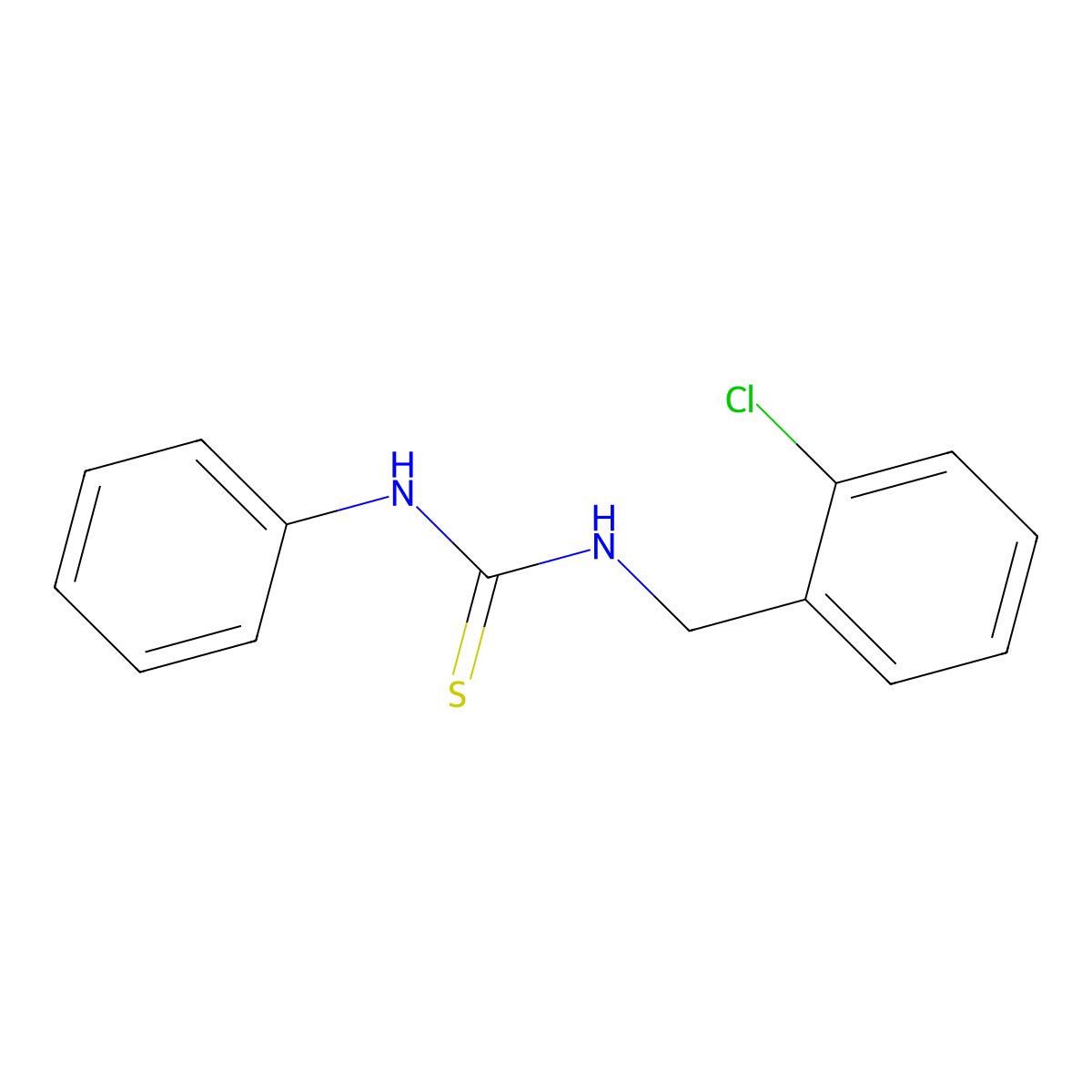 1-(2-Chlorobenzyl)-3-phenylthiourea molecular structure, CAS 67028-25-5