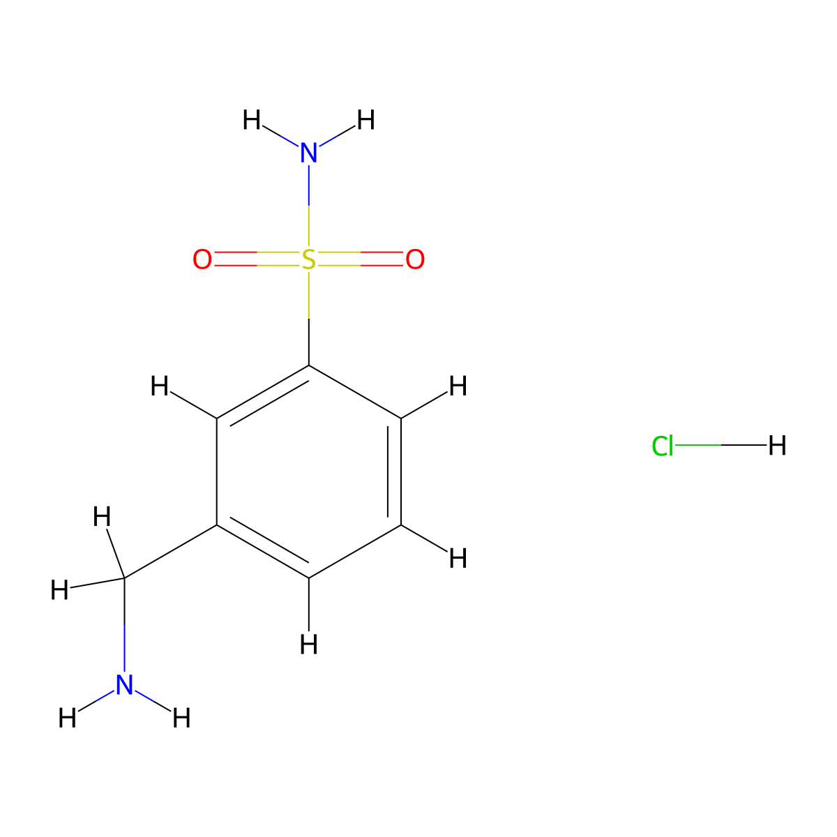 3-(Aminomethyl)benzenesulfonamide hydrochloride molecular structure, CAS 670280-13-4