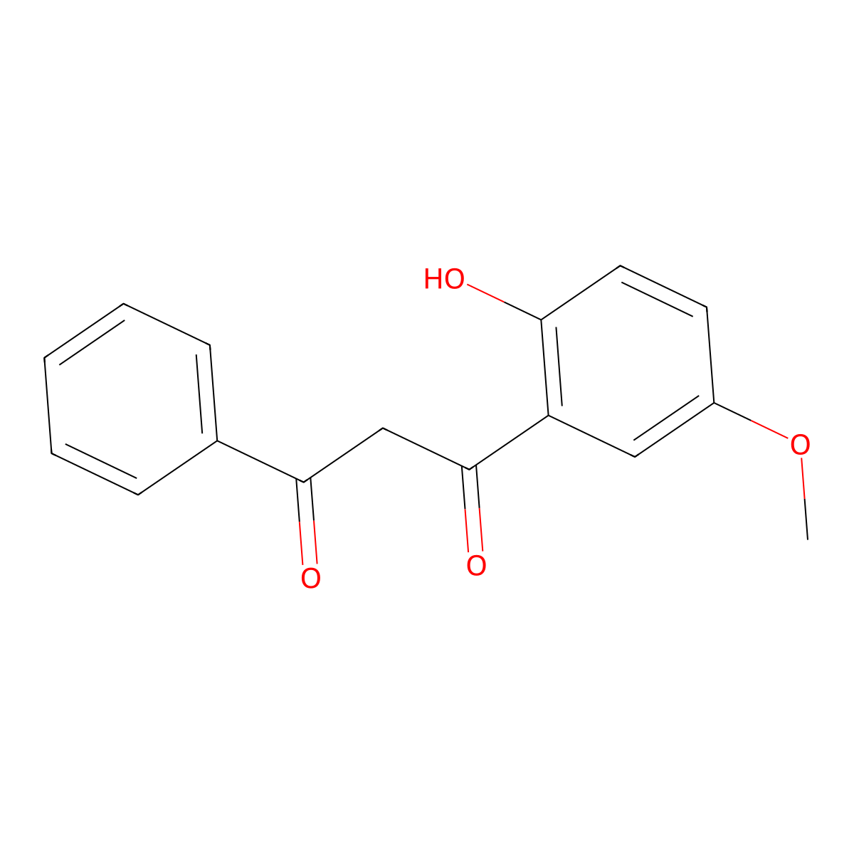 1-(2-Hydroxy-5-methoxyphenyl)-3-phenylpropane-1,3-dione molecular structure, CAS 67029-87-2