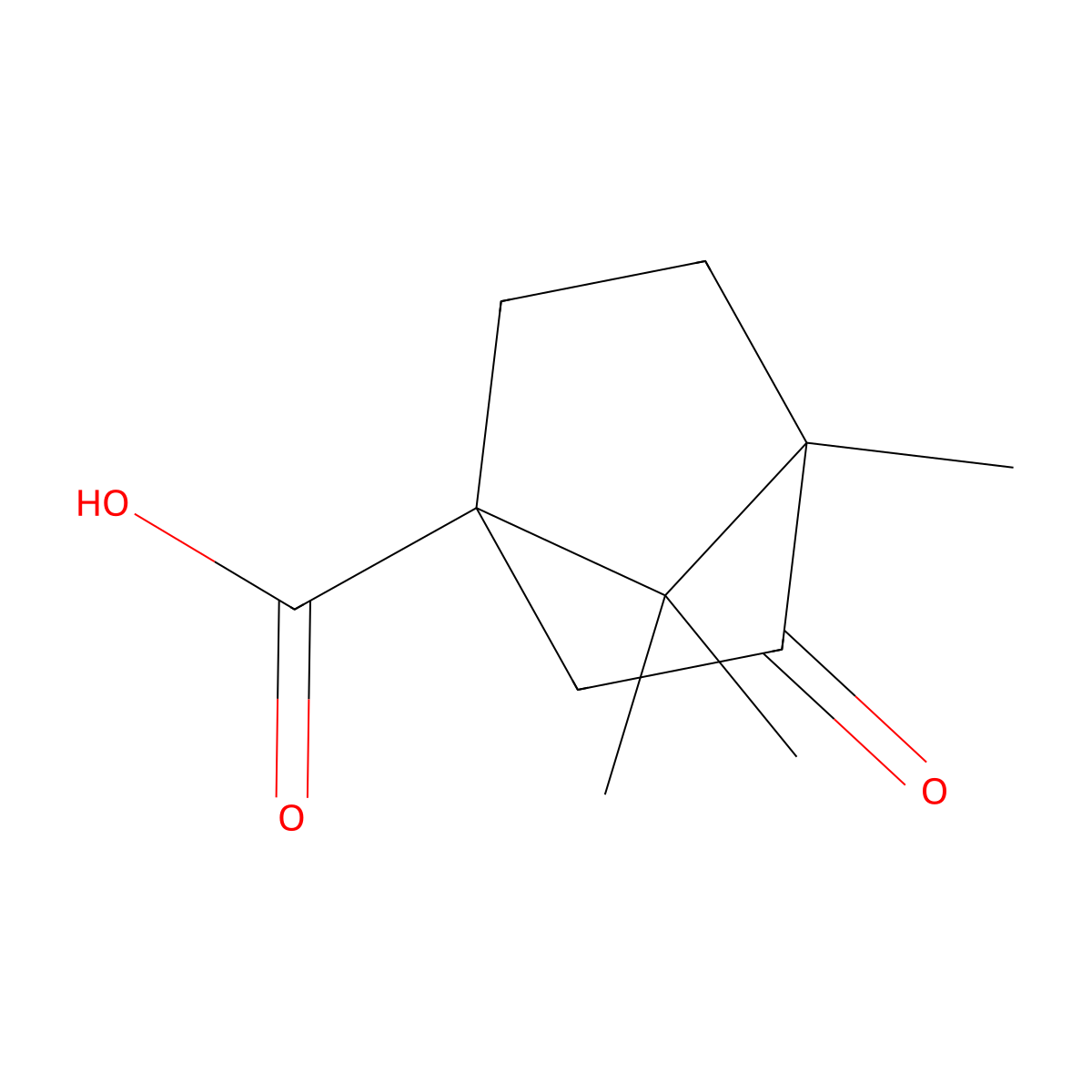 4,7,7-Trimethyl-3-oxobicyclo[2.2.1]heptane-1-carboxylic acid molecular structure, CAS 6703-31-7
