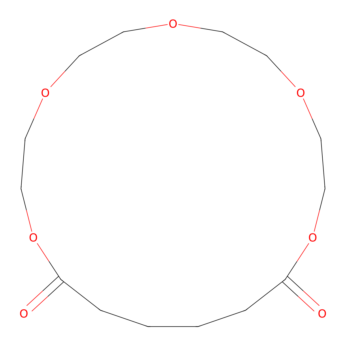 1,4,7,10,13-Pentaoxacyclononadecane-14,19-dione molecular structure, CAS 67030-22-2