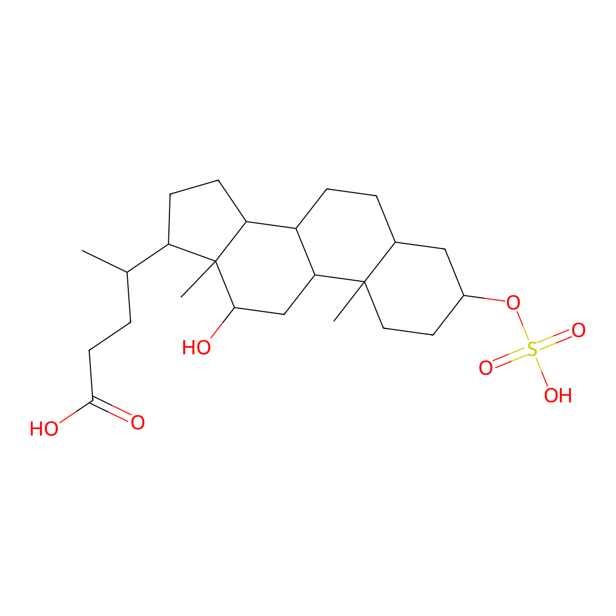 Deoxycholic acid 3-sulfate molecular structure, CAS 67030-48-2