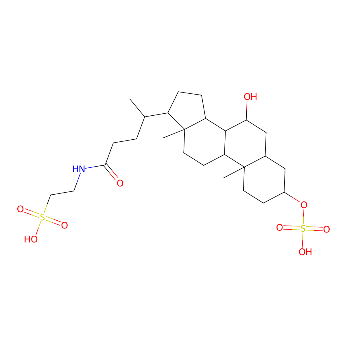 Taurochenodeoxycholic acid 3-sulfate molecular structure, CAS 67030-59-5