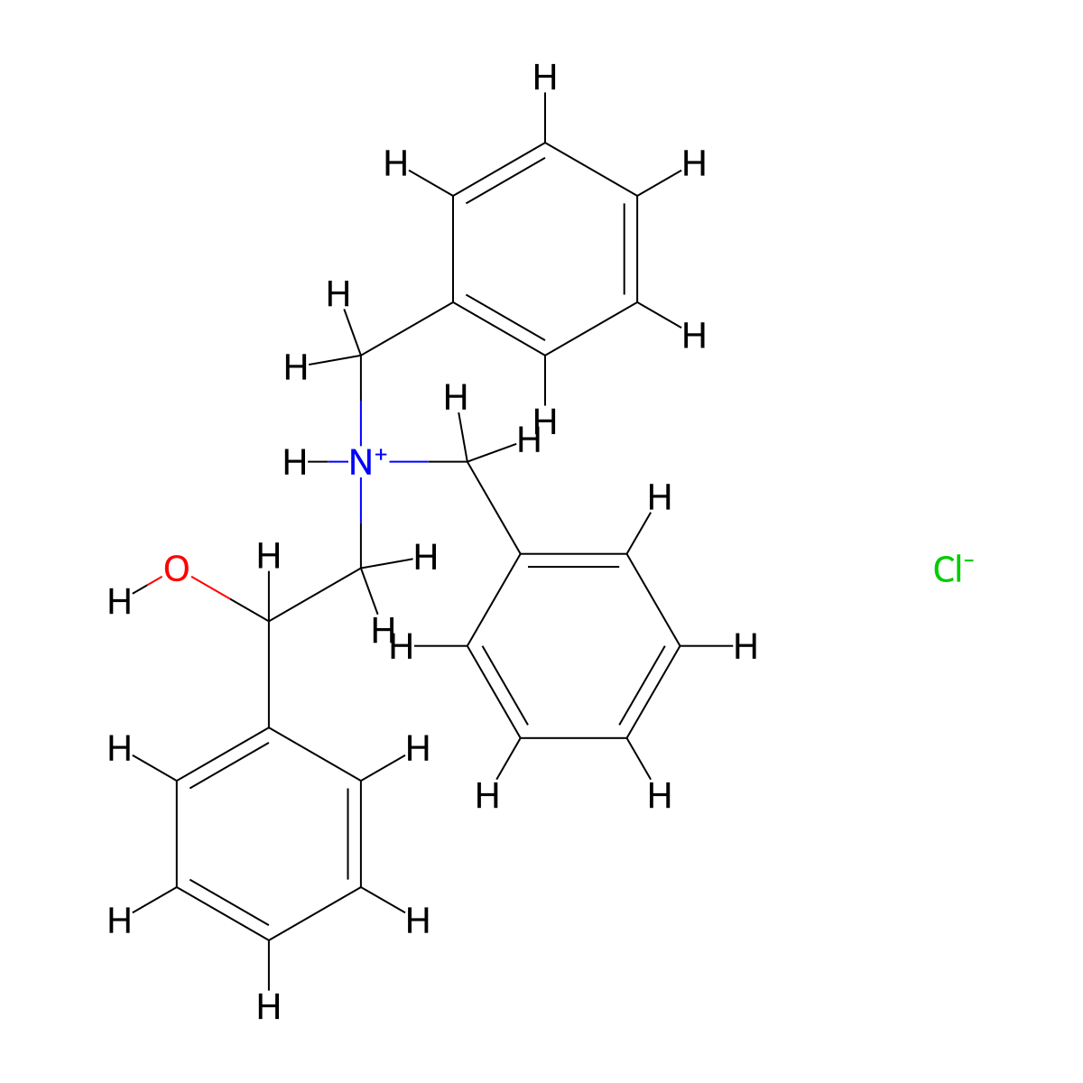 Benzyl alcohol, alpha-(dibenzylaminomethyl)-, hydrochloride molecular structure, CAS 67031-40-7